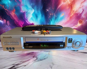 Panasonic 4 Head HI-Fi Stereo VCR Plus Rca Cables Serviced PV-V4661 Rare Silver!