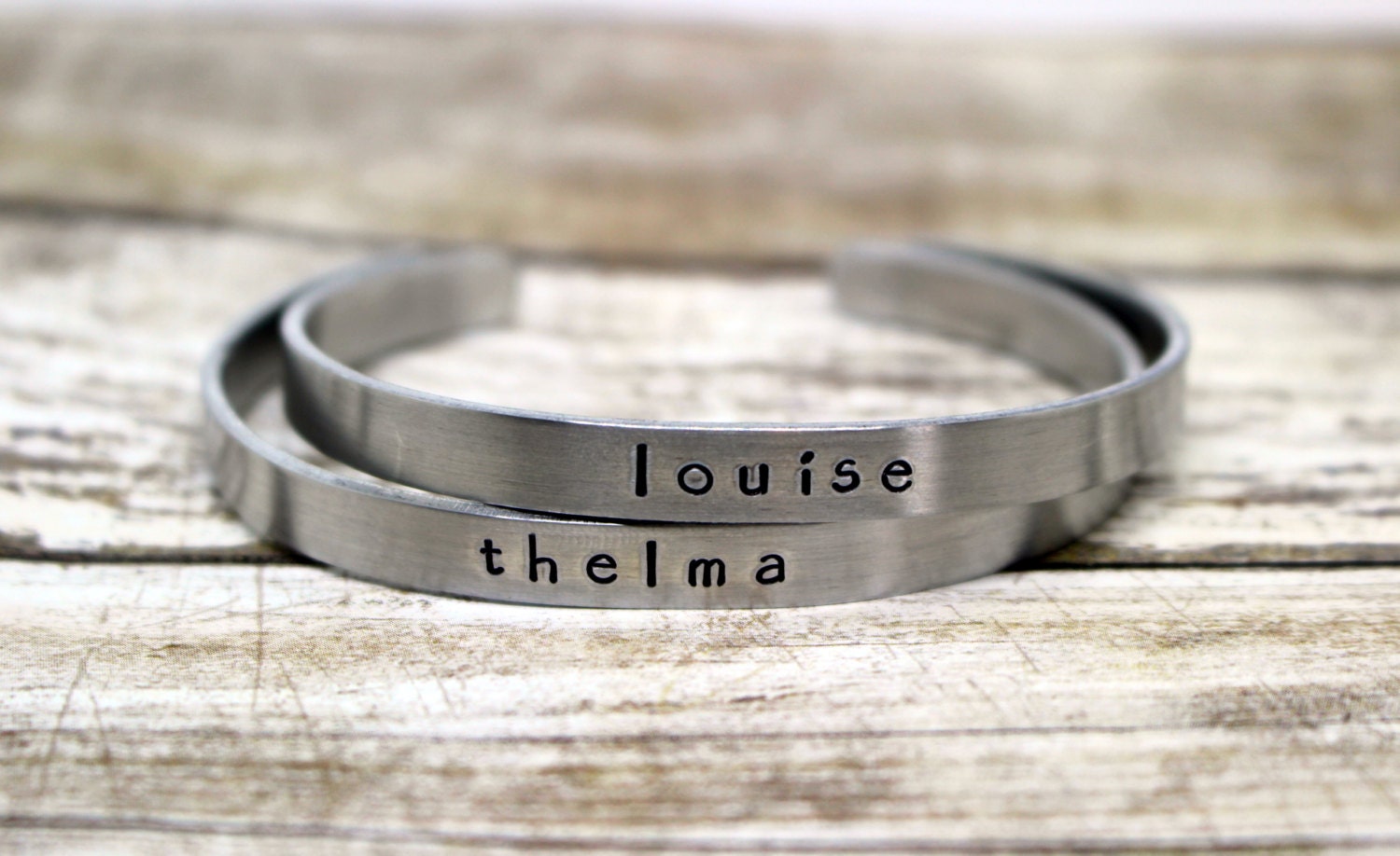 Thelma & Louise Wrap Bracelet SET Movie Quote Hand Stamped 