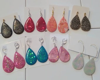 Glitter Club Teardrop Polymer Clay Earrings