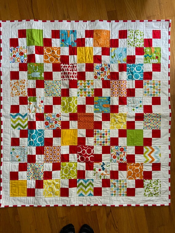 Handmade Patchwork Baby Quilt Baby Blanket Nursery Quilt Etsy