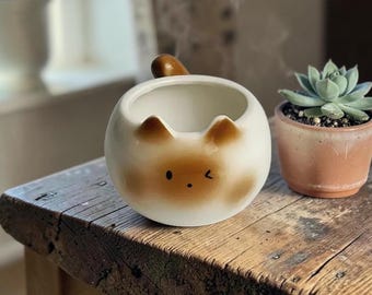 Söt katt keramisk mugg siamesisk katt kaffekopp tecknad djurmugg för kaffe te present