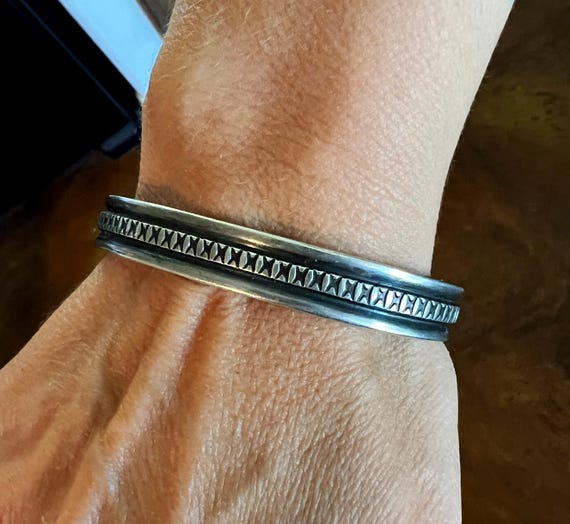 Quality Vintage Hopi Guild Sterling Native American Jewelry Silver Geometric Bracelet Old Quality Vintage Hopi Guild Sterling Native American Jewelry Silver Geometric Bracelet Old