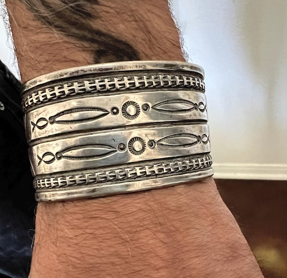 Heavy Navajo Silver Ingot Cuff Size 6 5/8
