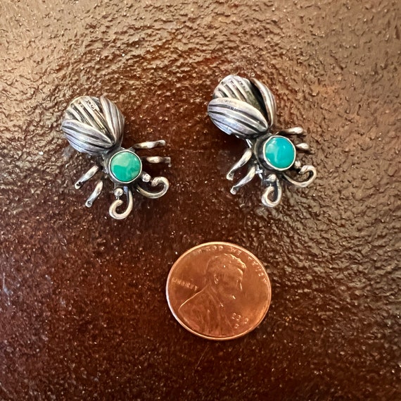 Sterling and Turquoise Bug Pin