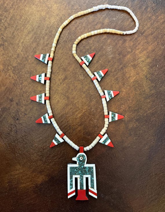 Santo Domingo Depression Era Bird Necklace by Clara Lovato Reano c. 1940