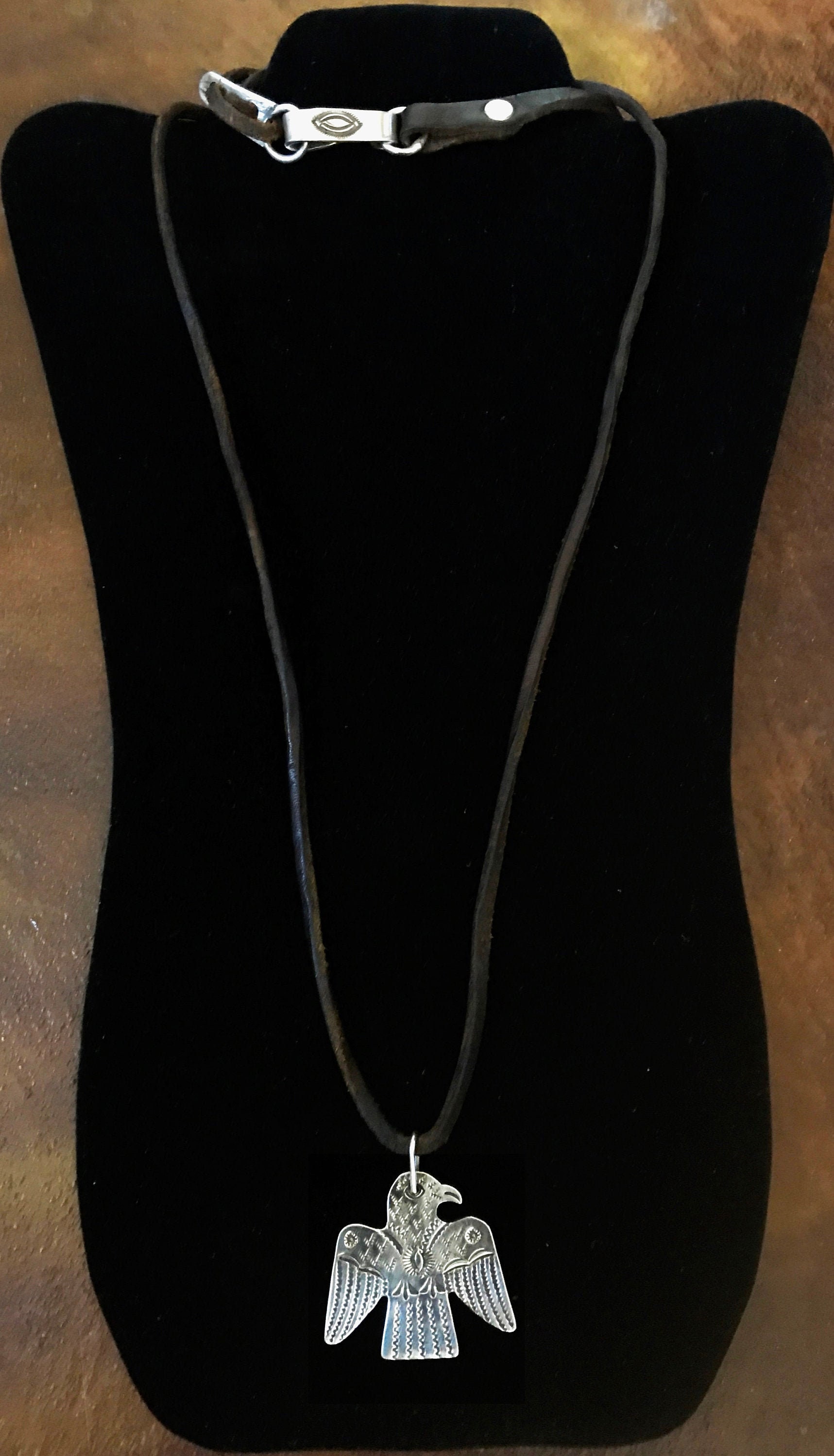 Jack Walker Leather and Silver Lanyard Necklace with Sterling 