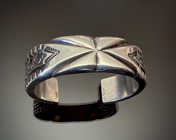 Stunning Heavy Cuff Bracelet, Size 6 1/4 by Navajo (Diné) Mark Chee (1914-1981)