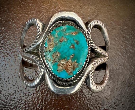 US Navajo 2 Bracelet Made by Charles Begay for C.G. Wallace Shop, Size 6 3/4