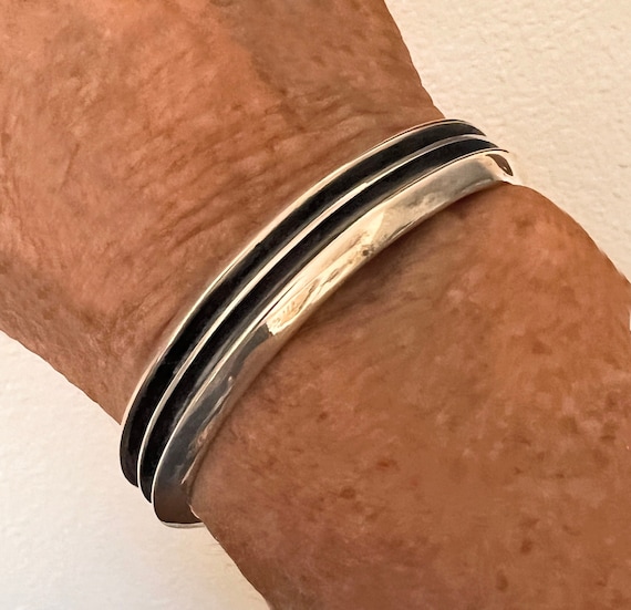 Silver Cuff By Navajo Silversmith Johnny Mike Begay