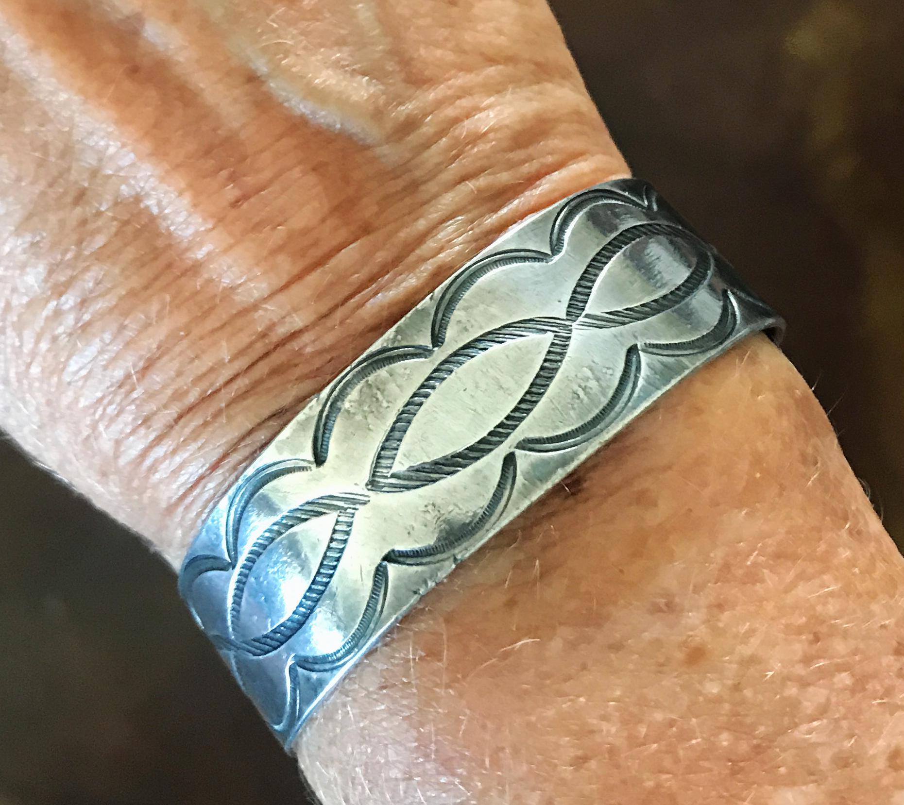 Simple Beauty. Vintage Navajo Silver Cuff Bracelet C. 1930 Simple Beauty. Vintage Navajo Silver Cuff Bracelet C. 1930