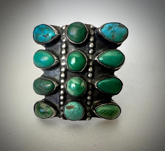 Early Large Navajo or Zuni 12 Stone Butterfly Ring Size 11
