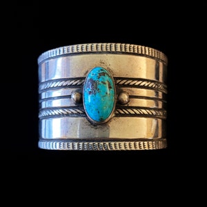 Ambrose Lincoln (1917-1989) Silver and Turquoise Cuff