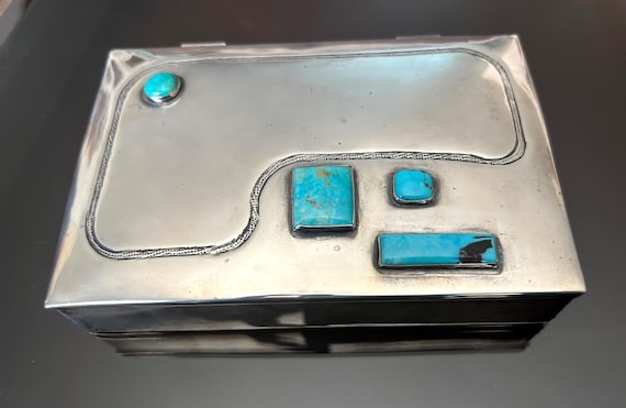 Frank Patania Sr. (1898-1964) Silver and Turquoise Box c. 1940 Signed