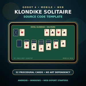 Godot 4 Klondike Solitaire Game Template – Android & PC – Source Code