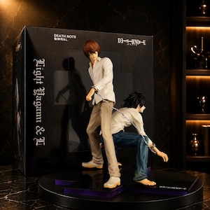 Death Note Light Yagami & L Figure Set | Anime PVC Collectible Display Statue | Manga fan poison