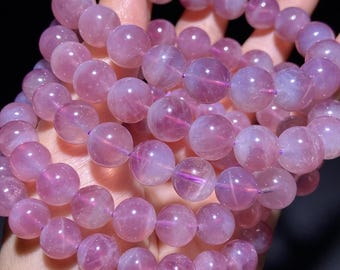 Star Rose Quartz Bracelet, Lavender Pink Ombre Asterism Beads