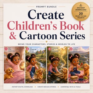 Kinderbücher und Zeichentrickserien erstellen | Erzählanregungen (Paket) | Charakterkonsistenz | Sofortiger PDF-Download