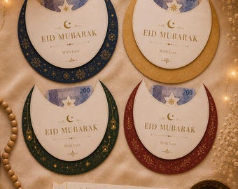 Printable Crescent Moon Eid Money Envelope | Quran Quote Inserts (Digital Download)