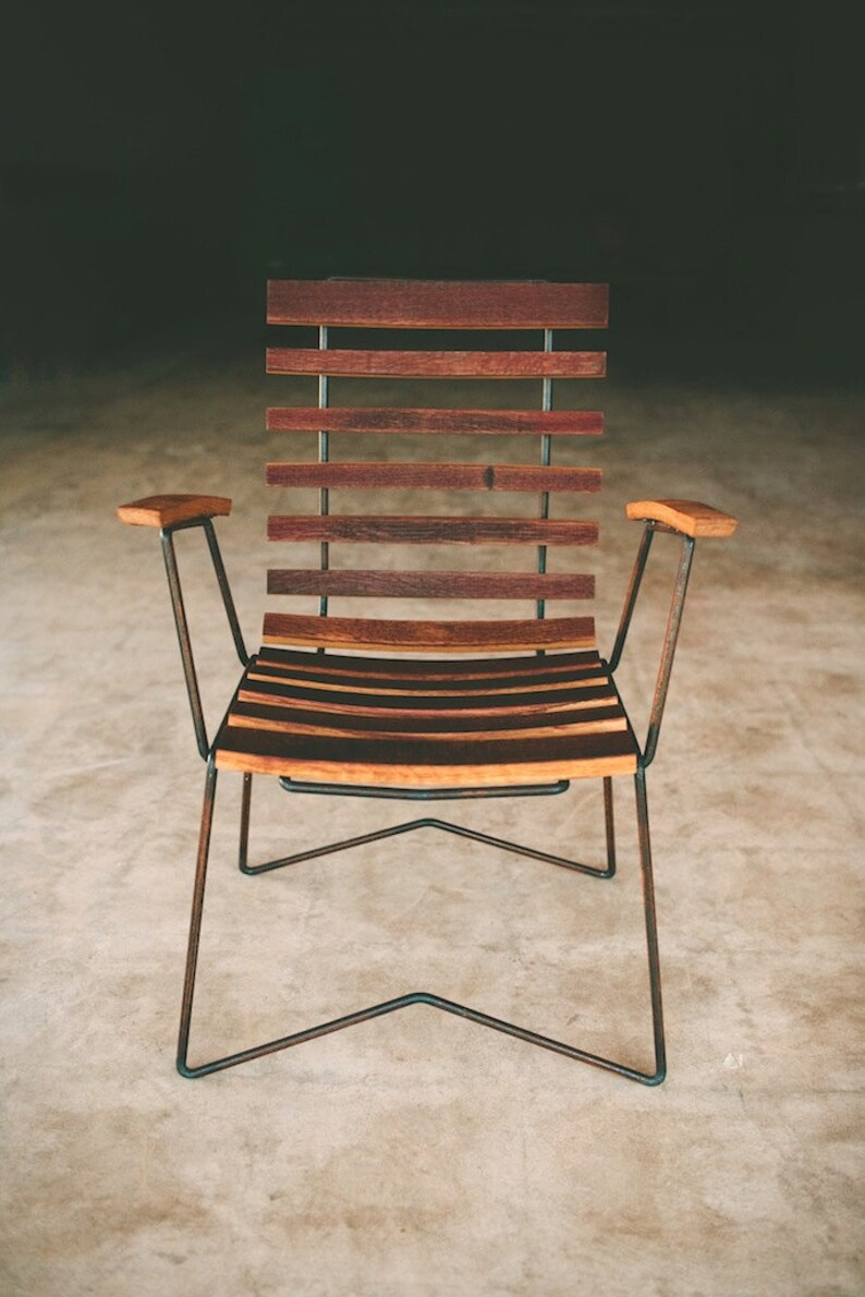 Cask arm chair handcrafted chair rustic modern Etsy Cask arm chair handcrafted chair rustic modern Etsy