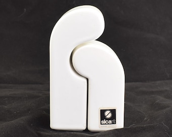 Salt and Pepper set Sicart Spagnolo white Italian 1970s design ceramic