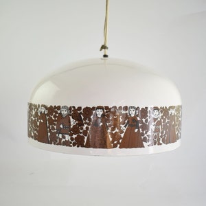 Enamel Pendant Lamp by Kaj Franck & Esteri Tomula for wartsila Arabia Finland, 1960s image 1