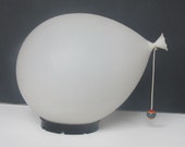 Balloon lamp designed by Yves Christin for Bilumen table or wall/ceiling light, Italy 1975 diffuser of blown plastic and black ABS base