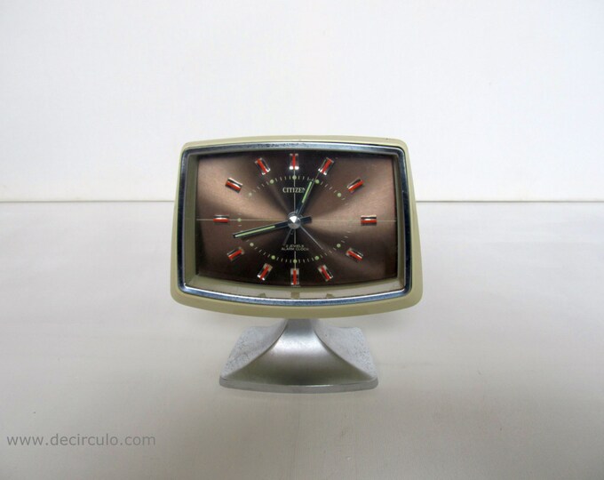Citizen Pedestal Japanese Two Jewels Alarm Clock, Spage Age 2 Jewels