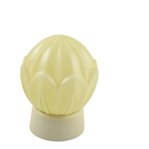 Art Deco Thabur-lamp Den Haag, jaren 30 oude geelbeige Nederlandse plafondlamp