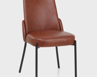 Furniture100 Brown Dining Chair Modern Industrial Kitchen Chair