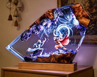 Naruto inspirierte Harz Nachtlicht, bunte LED Anime Lampe, handgefertigte Desktop Dekoration, einzigartiges Geschenk für Anime Fans