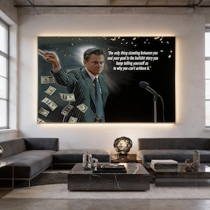 Wolf of Wall Street Canvas Print | Motivational Fan Art Decor