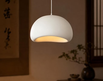Lámpara colgante de cerámica japonesa, lámpara colgante Wabi Sabi, lámpara de techo azul, iluminación Japandi, lámpara colgante para isla de cocina, decoración de comedor