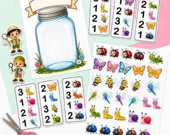 Bug Jar Zählaktivität - Personalisiertes Mathespiel | Vorschule Kindergarten Printable | Spezielle Edukation Zahlensinn PDF zum ausdrucken