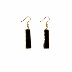 Black Minimal Bars | Long Black Resin Earrings | Handmade Polymer Clay Jewelry