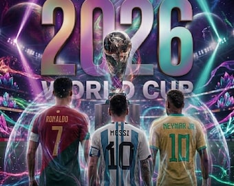 2026 World Cup Messi Ronaldo Neymar PNG Design (Digital Download)