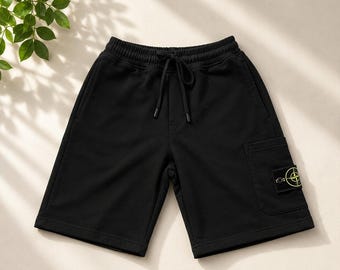 Stone Island Baumwolle Cargo Shorts Lässig Sport Streetwear Loose Fit Unisex Shorts