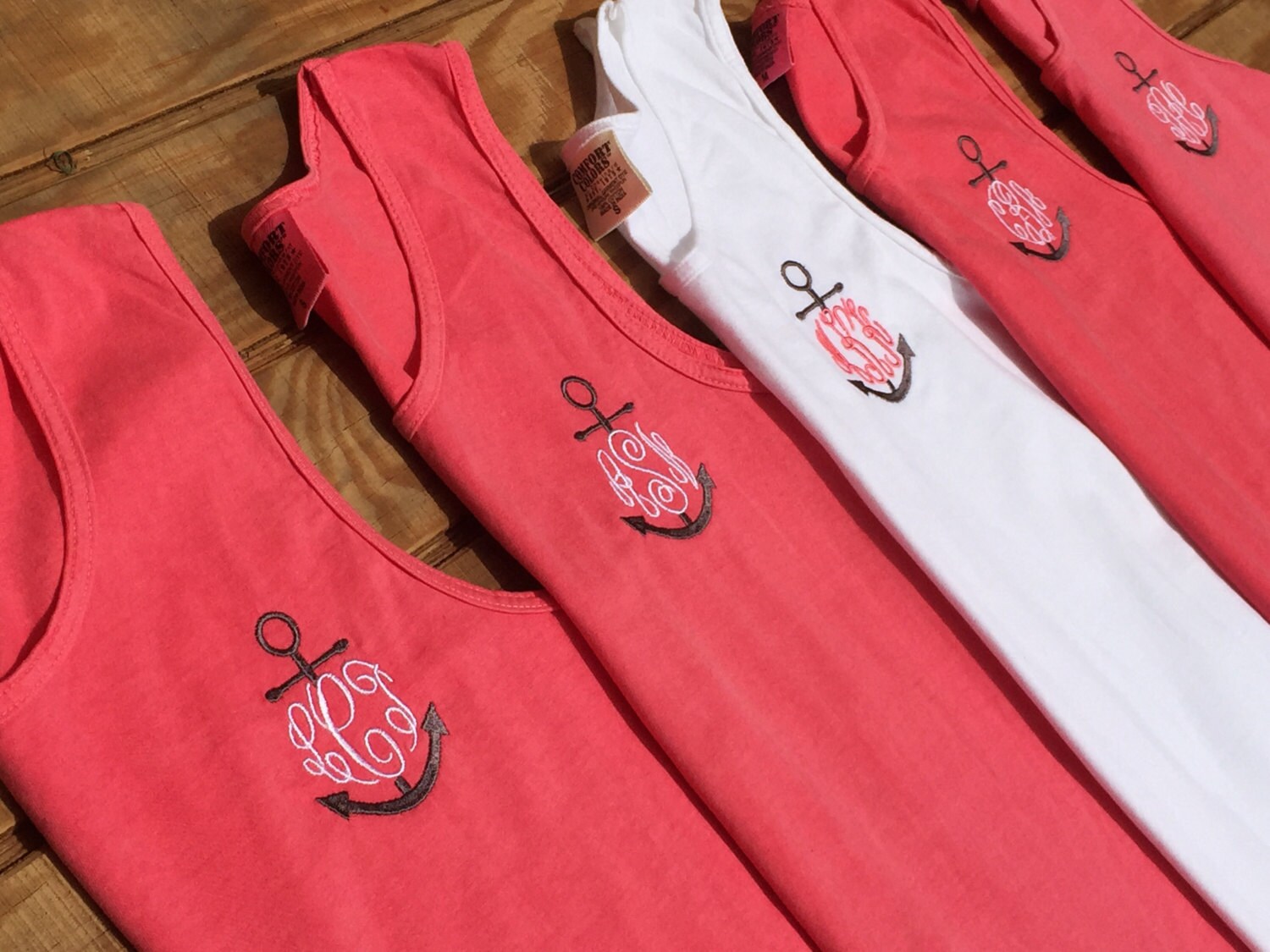Monogrammed Comfort Colors Tanks Custom Embroidered Tanks