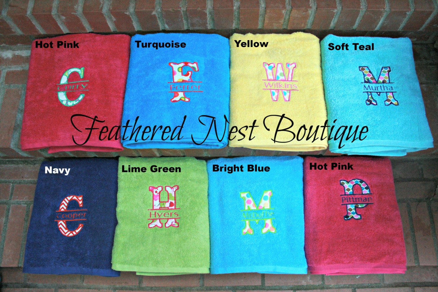 Monogram Towel Monogrammed Towel Name Towel Personalized Etsy