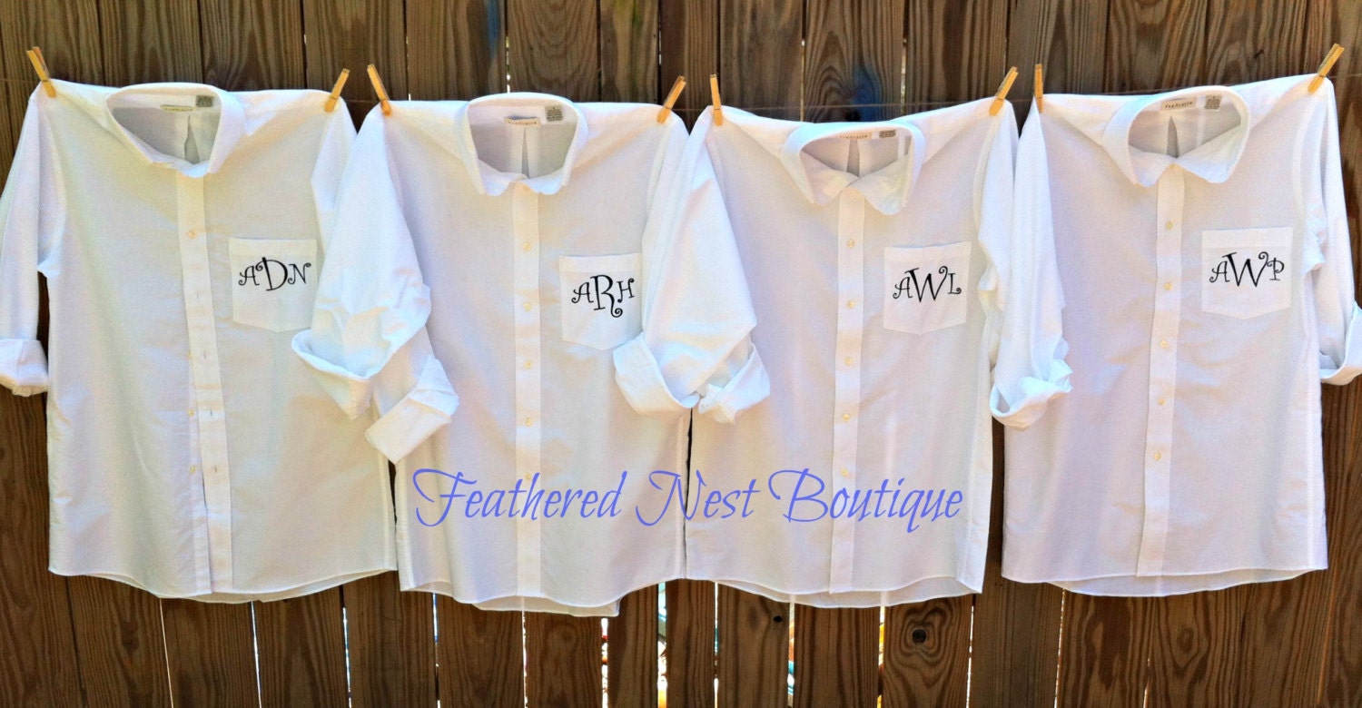 monogrammed shirts for bridal party