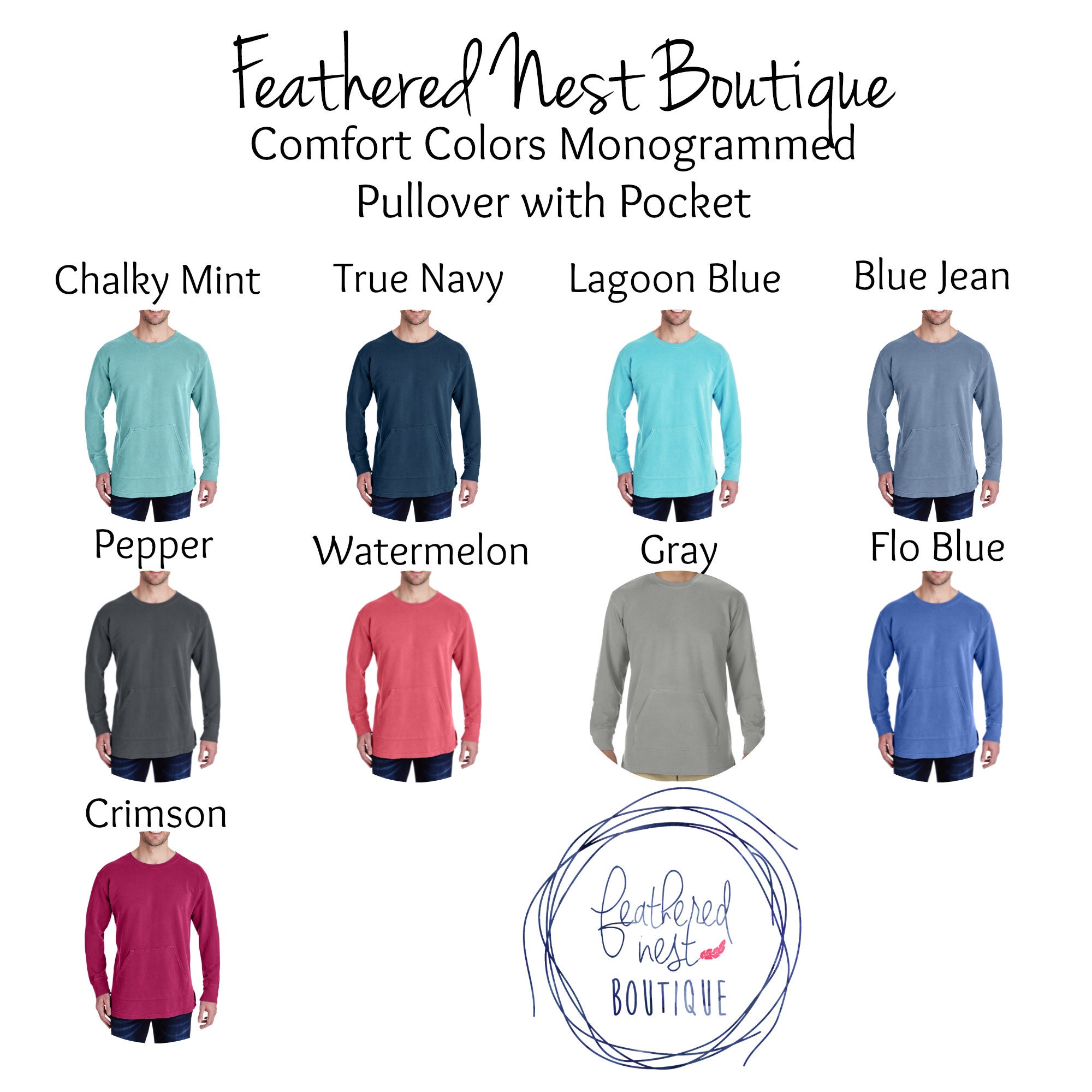 Comfort Colors Monogrammed Pullover With Pocket Monogram Fleece