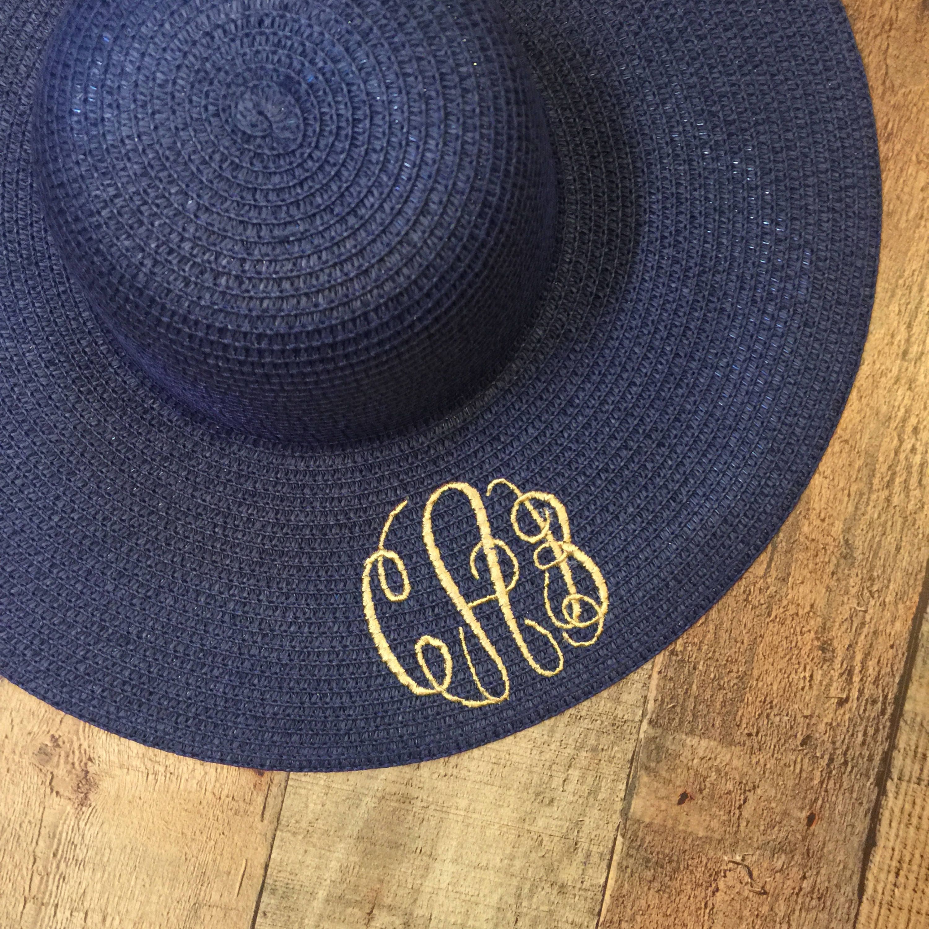 beach hat monogrammed