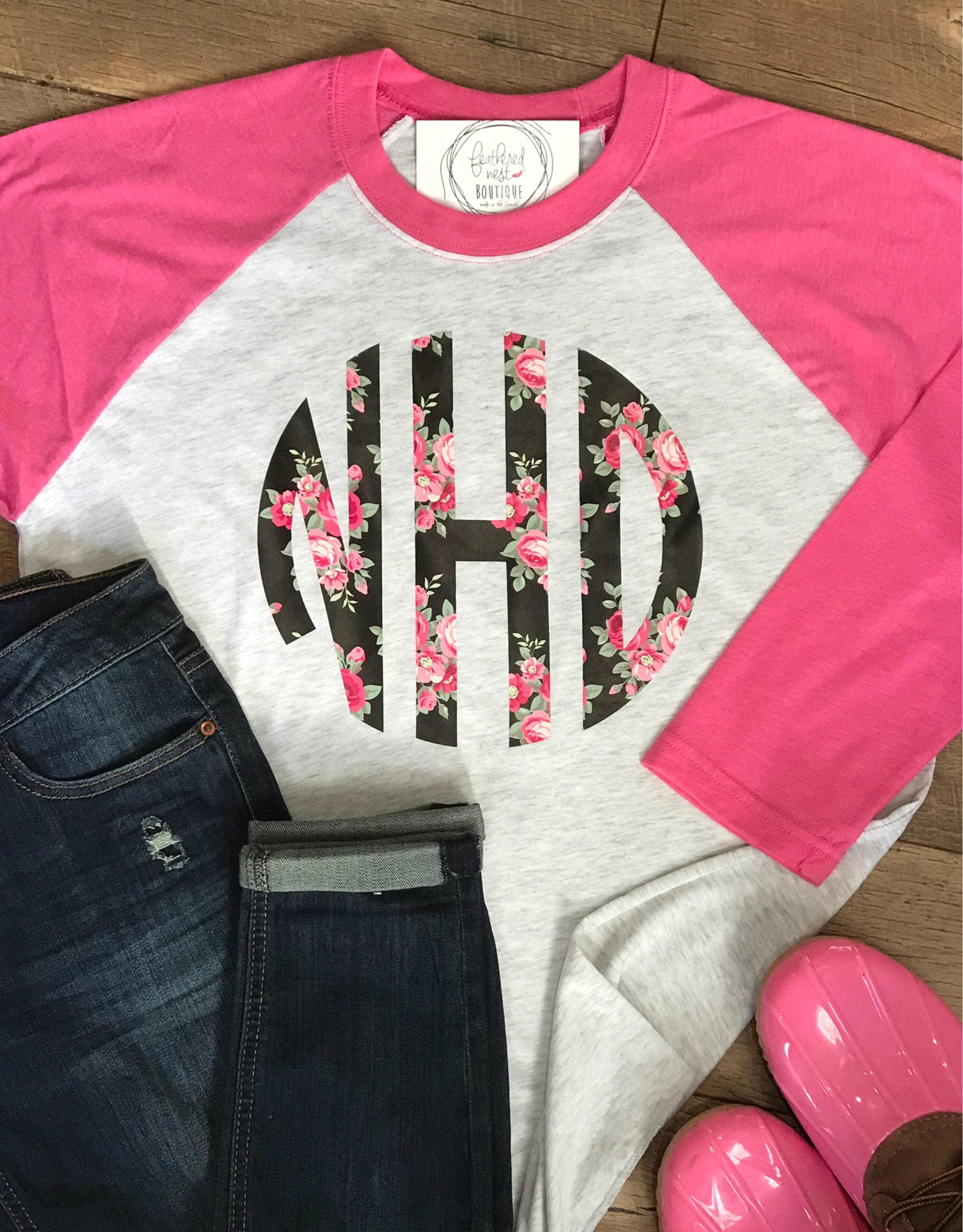 monogram baseball tee