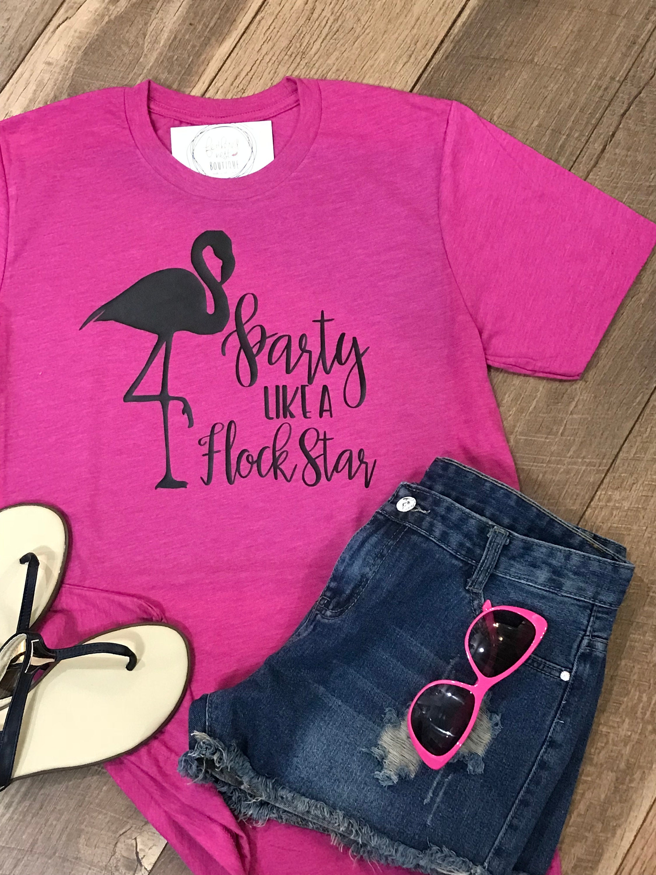 flamingo bridesmaid shirts