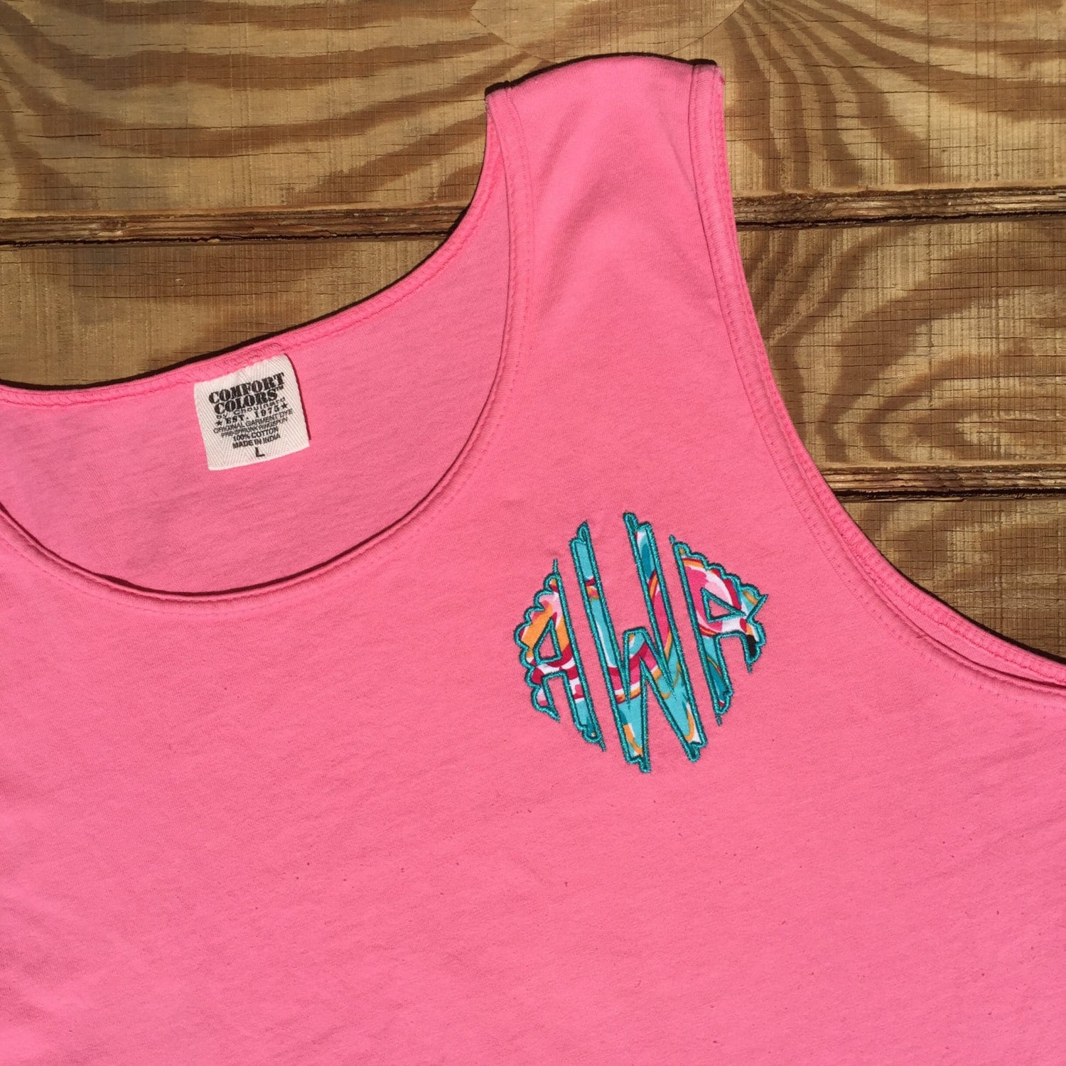 Lilly Monogram Comfort Colors Tank Lilly Monogram Tank Top