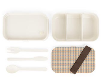 Fiambrera Bento a cuadros de otoño / Estampado a cuadros beige