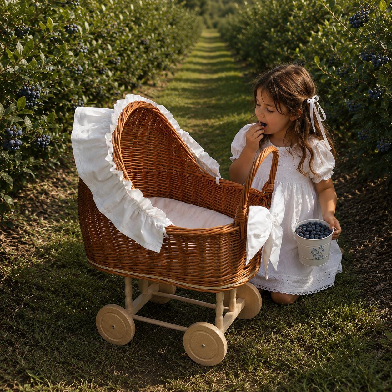 Vintage Wicker Baby Bassinet - Etsy Canada