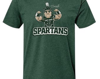 MSU Sparty Mascot Green Michigan State Spartans T-shirt
