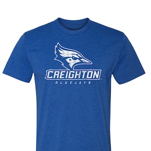 Creighton University Shirt Bluejays Combo Logo Blue Unisex Short Sleeve Super Soft Officially Licensed T-shirt Apparel Top Tee