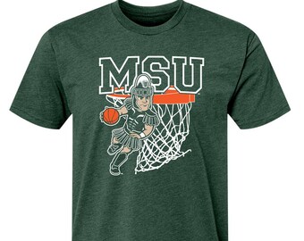 MSU Basketball Sparty Green T Shirt