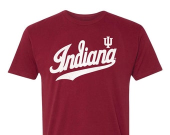 Indiana University Shirt Crimson Red Indiana Hoosiers Script Super Soft Unisex Adult T-Shirt